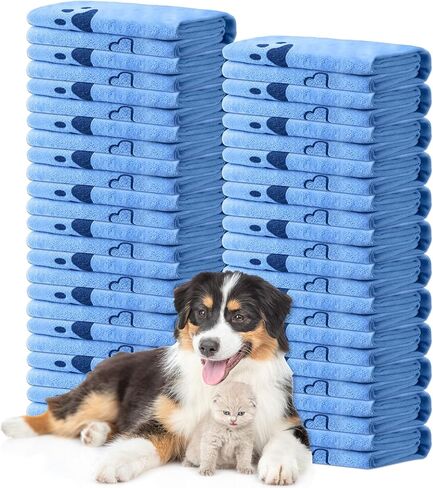 Tatuo 22 Pcs Dog Towels for Drying Dogs 20 x 40 Inch Pet Bath Towels Dog Absorbent Microfiber Towel Quick Drying Puppy Bathing Supplies for Small Medium Large Dog Puppy Cat Grooming (Bone Pattern) in Saudi Arabia