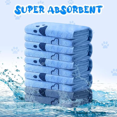 Tatuo 22 Pcs Dog Towels for Drying Dogs 20 x 40 Inch Pet Bath Towels Dog Absorbent Microfiber Towel Quick Drying Puppy Bathing Supplies for Small Medium Large Dog Puppy Cat Grooming (Bone Pattern) in Saudi Arabia