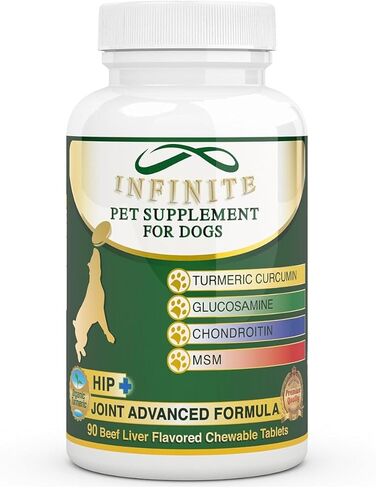 تركيبة متقدمة للورك والمفاصل - 90 قطعة مضغ للكلاب للتنقل وتخفيف الآلام - الجلوكوزامين، والكوندرويتين، وميثيل سلفونيل ميثان، والكركم لصحة المفاصل الفائقة in Kuwait