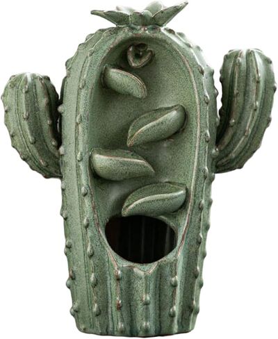 YYW Cactus Backflow Incense Burner Cute Ceramic Waterfall Incense Holders Cone Stick Holder with 20 Incense Cones + 30 Incense Sticks + 1 Mat + 1 Tweezers for Home Office Decor Gift (Style B) in Saudi Arabia