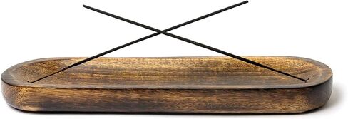 Bless-International Traditional-Handmade-Tray-Burner Wooden-Trat-Incense-Stick-Holder Ash-Catcher-Stand for-Aromatherapy-Meditation-Yoga (Celebration, 11x4x1.22 Inches) in Kuwait