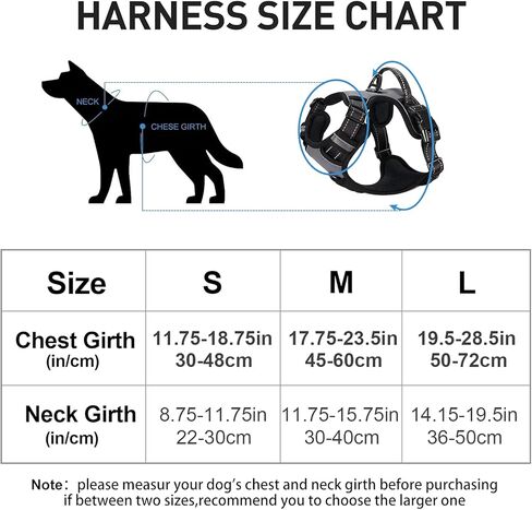 حزام عاكس للكلاب متوسطة وكبيرة الحجم، لا يسحب ولا يخنق - حزام جرو قابل للتعديل مع مقبض تحكم سهل، مشبك أمامي - مبطن ناعم، حزام صدرية مريح للكلاب - شديد التحمل للحيوانات الأليفة في الهواء الطلق in Kuwait