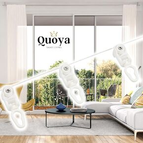 ستارة كهربائية ذكية من Quoya، ستائر مموجة قابلة للطي، متوافقة مع AT5810 / QL600 (مناسبة لمسار يصل إلى 7 أمتار (275 بوصة)) in Kuwait