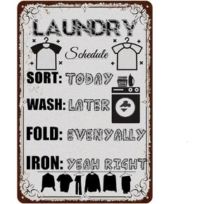 TREEPERI Vintage Laundry Room Signs Retro Laundry Metal Signs Wall Decor