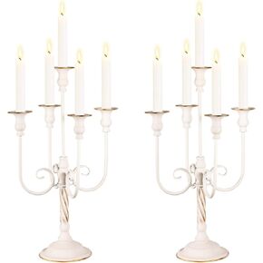 قطعتان من حاملات الشموع الأرضية الطويلة باللون الذهبي بطول 5 أذرع، شمعدان معدني عتيق لحفلات الزفاف وديكور الممر المركزي، بطول 24.8 سم in Kuwait