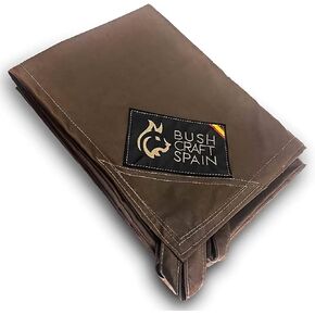 Bushcraft Spain Waterproof Oilskin Tarp 8’ x 4’8’’- Brown Waxed Cotton Canvas Shelter for Survival, Bushcraft and Camping - Lightweight - Made in Spain in Kuwait