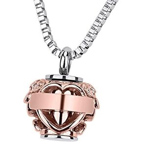 Urn Necklace for Ashes, Cremation Jewelry Urn Necklace for Ashes with Hollow Heart Rose Memorial Pendant Necklace Keepsake Memory Jewelry for Human for Women Men in Kuwait