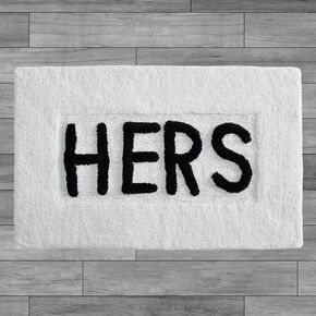 Creative Home Ideas Cotton 2-Piece Bath Rug Set - Soft Cotton Bath Mat - Bathroom Decor - Water Absorbent and Machine Washable - Measures 20"x32" - "His & Hers" - Lakeside Grey in Kuwait