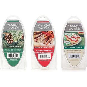 Yankee Candle Set of 3 Fragranced Wax Melts - Balsam & Cedar, Christmas Cookie, Sparkling Cinnamon in Saudi Arabia