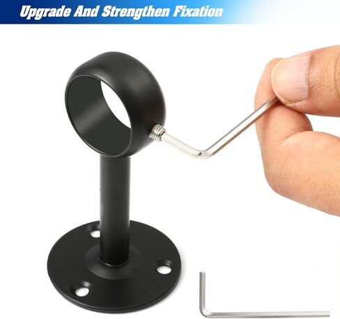 Creatyi قضيب الستارة بين قوسين قضيب الستارة، دعامات تثبيت السقف، حاملات ستائر، حاملات ستائر، حاملات قضبان ستائر لقضيب 1 1/4 بوصة (قطعتان، أسود) in Kuwait