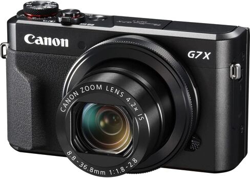 كاميرا Canon PowerShot G7 X Mark II الرقمية (1066C001) + 2 بطاقة ذاكرة سعة 64 جيجابايت + 3 بطاريات NB13L + برنامج Corel للصور + شاحن + قارئ بطاقات + ضوء LED + حقيبة ناعمة + المزيد (متجددة) in Kuwait