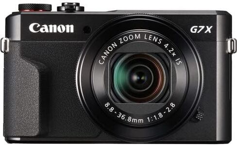 كاميرا Canon PowerShot G7 X Mark II الرقمية (1066C001) + 2 بطاقة ذاكرة سعة 64 جيجابايت + 3 بطاريات NB13L + برنامج Corel للصور + شاحن + قارئ بطاقات + ضوء LED + حقيبة ناعمة + المزيد (متجددة) in Kuwait