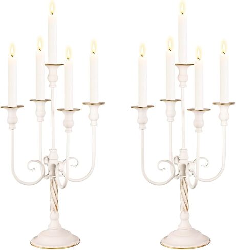 قطعتان من حاملات الشموع الأرضية الطويلة باللون الذهبي بطول 5 أذرع، شمعدان معدني عتيق لحفلات الزفاف وديكور الممر المركزي، بطول 24.8 سم in Kuwait