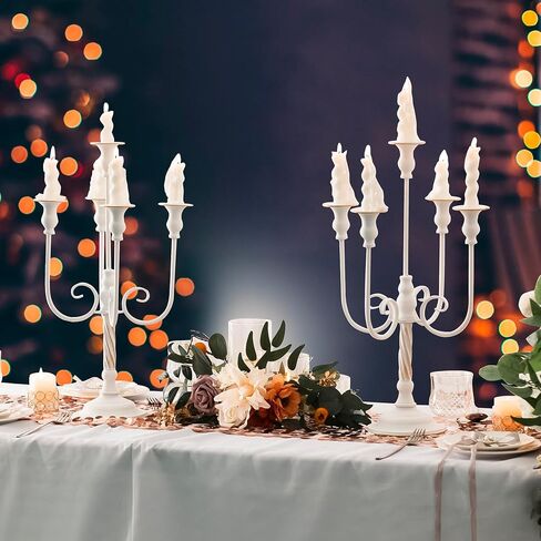 قطعتان من حاملات الشموع الأرضية الطويلة باللون الذهبي بطول 5 أذرع، شمعدان معدني عتيق لحفلات الزفاف وديكور الممر المركزي، بطول 24.8 سم in Kuwait