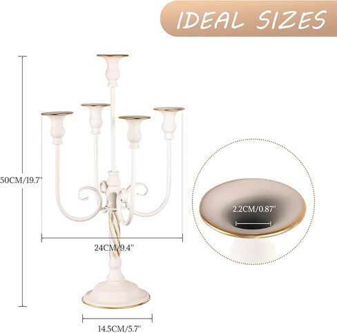 قطعتان من حاملات الشموع الأرضية الطويلة باللون الذهبي بطول 5 أذرع، شمعدان معدني عتيق لحفلات الزفاف وديكور الممر المركزي، بطول 24.8 سم in Kuwait