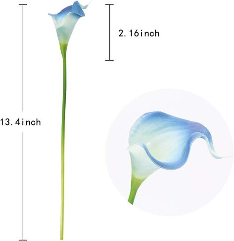 IPOPU 24PCS Artificial Flowers Fake Calla Lily Flowers Real Touch Calla Lily Faux Flowers Arrangement Bouquet for Home Garden Office Party Wedding Bouquet Centerpieces Flower Home Decoration (White) in Kuwait