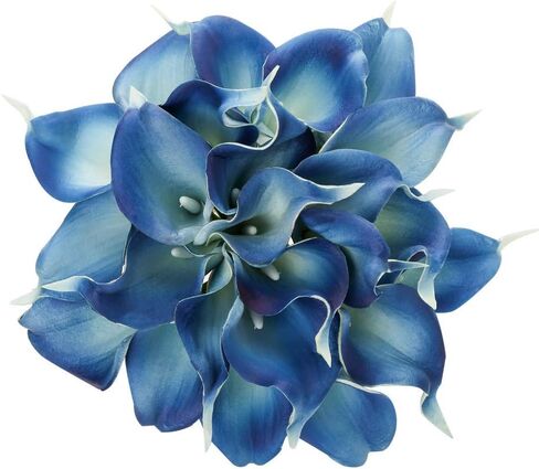 IPOPU 24PCS Artificial Flowers Fake Calla Lily Flowers Real Touch Calla Lily Faux Flowers Arrangement Bouquet for Home Garden Office Party Wedding Bouquet Centerpieces Flower Home Decoration (White) in Kuwait