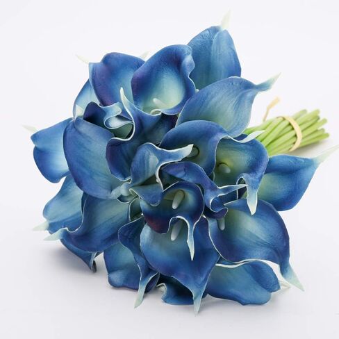 IPOPU 24PCS Artificial Flowers Fake Calla Lily Flowers Real Touch Calla Lily Faux Flowers Arrangement Bouquet for Home Garden Office Party Wedding Bouquet Centerpieces Flower Home Decoration (White) in Kuwait