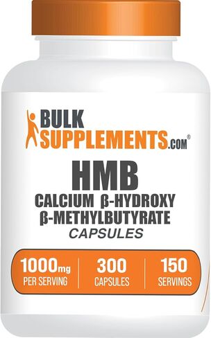 BULKSUPPLEMENTS.COM HMB Capsules - as Calcium HMB, Beta-Hydroxy Beta-Methylbutyrate, HMB Supplement, Gluten Free - 1000mg HMB, 2 Capsules per Serving, 300 Capsules (Pack of 1) in Saudi Arabia
