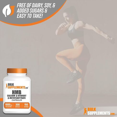 BULKSUPPLEMENTS.COM HMB Capsules - as Calcium HMB, Beta-Hydroxy Beta-Methylbutyrate, HMB Supplement, Gluten Free - 1000mg HMB, 2 Capsules per Serving, 300 Capsules (Pack of 1) in Saudi Arabia