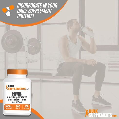 BULKSUPPLEMENTS.COM HMB Capsules - as Calcium HMB, Beta-Hydroxy Beta-Methylbutyrate, HMB Supplement, Gluten Free - 1000mg HMB, 2 Capsules per Serving, 300 Capsules (Pack of 1) in Saudi Arabia