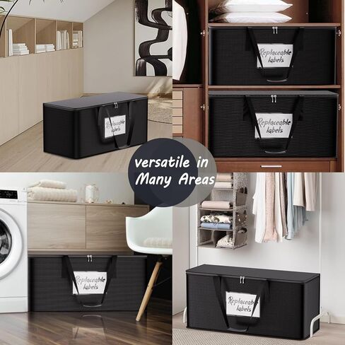 Foldable Large Storage Toy Box Chest for Boys Girls,Fireproof Toy Storage Organizer with Lid,Sturdy Storage totes for Stuffed and Motorized Toys-Closet, Nursery, Playroom,28.7"x14.2"x13.9",Black in Kuwait