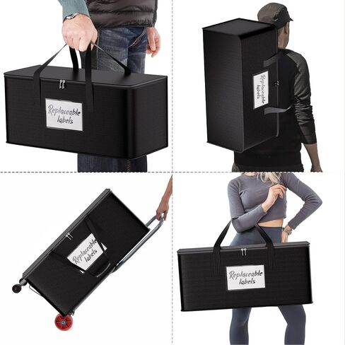 Foldable Large Storage Toy Box Chest for Boys Girls,Fireproof Toy Storage Organizer with Lid,Sturdy Storage totes for Stuffed and Motorized Toys-Closet, Nursery, Playroom,28.7"x14.2"x13.9",Black in Kuwait