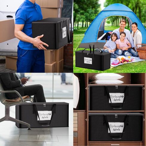 Foldable Large Storage Toy Box Chest for Boys Girls,Fireproof Toy Storage Organizer with Lid,Sturdy Storage totes for Stuffed and Motorized Toys-Closet, Nursery, Playroom,28.7"x14.2"x13.9",Black in Kuwait