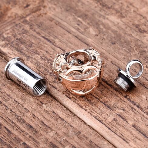 Urn Necklace for Ashes, Cremation Jewelry Urn Necklace for Ashes with Hollow Heart Rose Memorial Pendant Necklace Keepsake Memory Jewelry for Human for Women Men in Kuwait