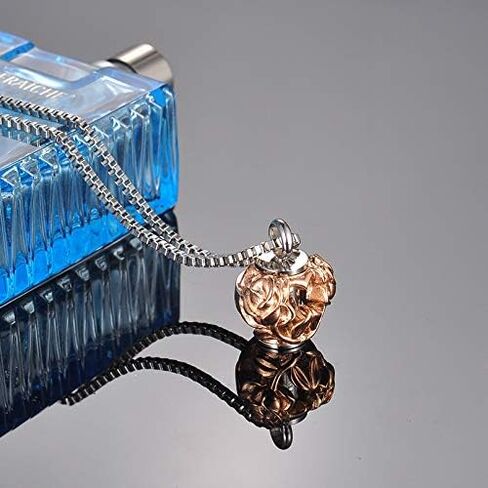Urn Necklace for Ashes, Cremation Jewelry Urn Necklace for Ashes with Hollow Heart Rose Memorial Pendant Necklace Keepsake Memory Jewelry for Human for Women Men in Kuwait