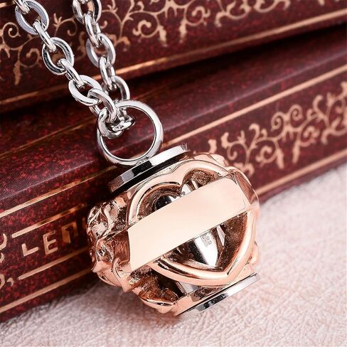 Urn Necklace for Ashes, Cremation Jewelry Urn Necklace for Ashes with Hollow Heart Rose Memorial Pendant Necklace Keepsake Memory Jewelry for Human for Women Men in Kuwait