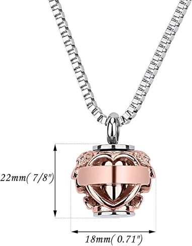 Urn Necklace for Ashes, Cremation Jewelry Urn Necklace for Ashes with Hollow Heart Rose Memorial Pendant Necklace Keepsake Memory Jewelry for Human for Women Men in Kuwait