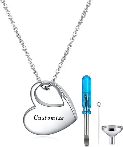 YOTHIWAD Heart Urn Necklace for Ashes Cremation Jewelry Forever in My Heart Engraved Stainless Steel Keepsake Waterproof Memorial Pendant for loved One with Filling Kit in Saudi Arabia