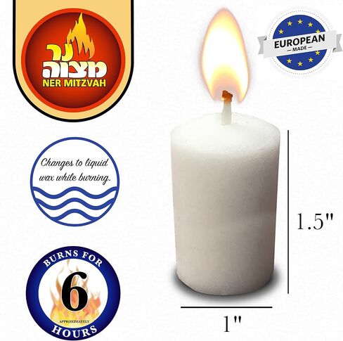 Ner Mitzvah 3 Hour Neironim Candles - Shabbat Neronim and Votive Wax Candle - 72 Count in Saudi Arabia