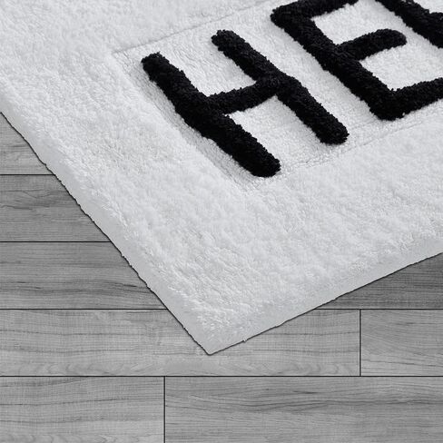 Creative Home Ideas Cotton 2-Piece Bath Rug Set - Soft Cotton Bath Mat - Bathroom Decor - Water Absorbent and Machine Washable - Measures 20"x32" - "His & Hers" - Lakeside Grey in Kuwait