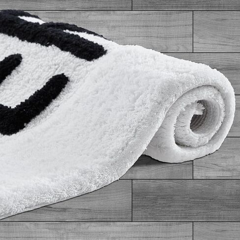 Creative Home Ideas Cotton 2-Piece Bath Rug Set - Soft Cotton Bath Mat - Bathroom Decor - Water Absorbent and Machine Washable - Measures 20"x32" - "His & Hers" - Lakeside Grey in Kuwait