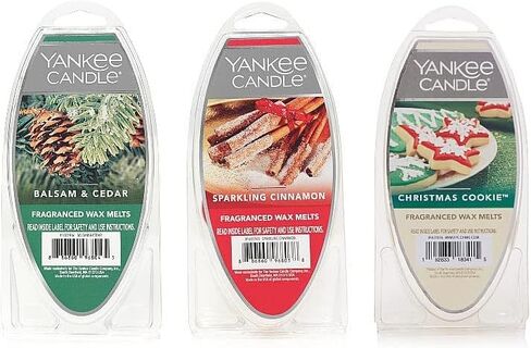 Yankee Candle Set of 3 Fragranced Wax Melts - Balsam & Cedar, Christmas Cookie, Sparkling Cinnamon in Saudi Arabia