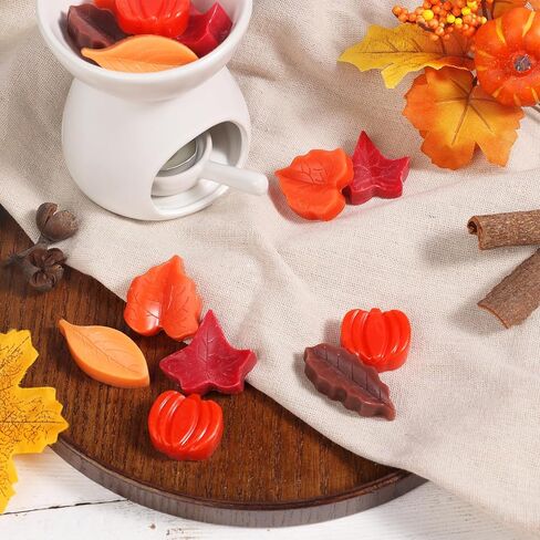 tuitessine سقوط الشمع المعطر يذوب أوراق الخريف اليقطين الشمع على شكل يذوب 4 أوقية شمع الصويا الطبيعي يذوب شراب القيقب اليقطين الفانيليا والقرفة للمنزل هدايا العيد العطر in Kuwait