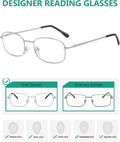 Eyekepper 3-pack Reading Glasses Men Women Metal Full Frame Readers +1.0 in Saudi Arabia