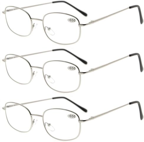 Eyekepper 3-pack Reading Glasses Men Women Metal Full Frame Readers +1.0 in Saudi Arabia