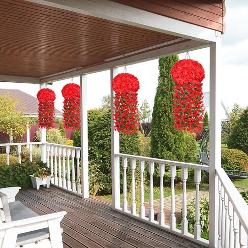 3 قطع من نباتات الكرمة الصناعية المعلقة مع أضواء وشماعة نباتات مكرامية، بوثوس معلقة وهمية مع وعاء داخلي وخارجي، نباتات خضراء معلقة مع سلة لديكور جدار الفناء والمكتب المنزلي in Kuwait