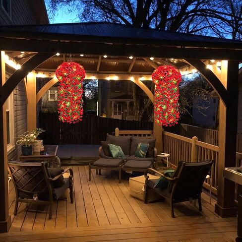 3 قطع من نباتات الكرمة الصناعية المعلقة مع أضواء وشماعة نباتات مكرامية، بوثوس معلقة وهمية مع وعاء داخلي وخارجي، نباتات خضراء معلقة مع سلة لديكور جدار الفناء والمكتب المنزلي in Kuwait