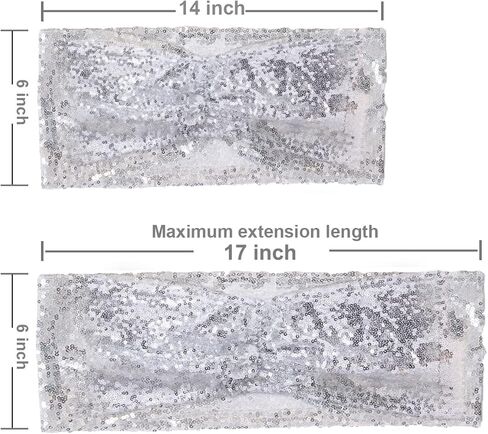 مجموعة الجمال الأبدية مكونة من 25 رباط كرسي ترتر منحني فضي لأغطية كرسي حفلات الزفاف in Kuwait