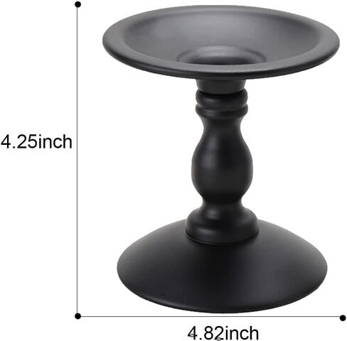 حامل شموع أسود معدني مجموعة من 2، شمعدان عتيق لبيت المزرعة ديكورات المنزل شمعدان لطاولة حفل زفاف المنزل الموقد ديكور in Kuwait