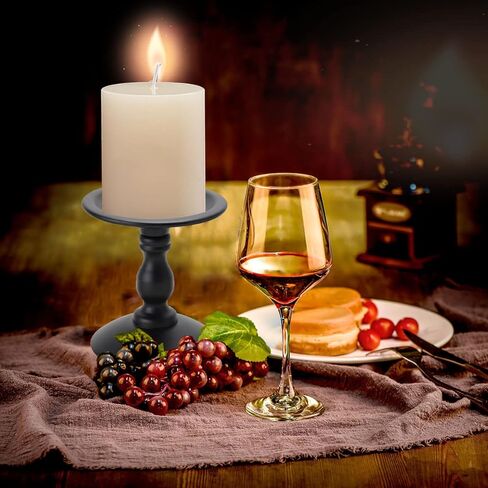 حامل شموع أسود معدني مجموعة من 2، شمعدان عتيق لبيت المزرعة ديكورات المنزل شمعدان لطاولة حفل زفاف المنزل الموقد ديكور in Kuwait