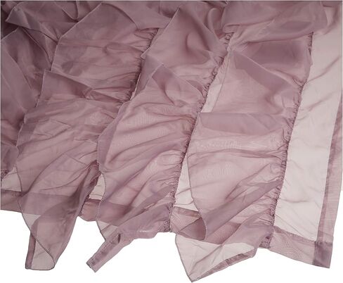 مجموعة Sweet Home مكونة من قطعتين من ستائر شلال مكشكشة رأسية شفافة من الفوال الشلال، 160 سم × 127 سم، عنابي in Kuwait