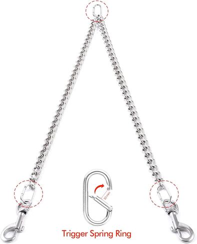 مقود مقود مزدوج ممتد للكلاب الكبيرة والكبيرة جدًا بسعة 300 رطل، مقود مقود معدني ثنائي الاتجاه مقاوم للمضغ، مقود مزدوج غير قابل للكسر مقود كلب أليف ثنائي الاتجاه لكلبين in Kuwait