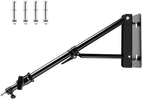 Xibeys Ring Light Wall Mount، الحد الأقصى للطول 51 بوصة / 130 سم ذراع ذراع الرافعة على الحائط مع قاعدة مثلثة للتصوير الفوتوغرافي في استوديو الفيديو فلاش ستروب، ضوء حلقة، عاكس مظلة، صندوق ناعم in Kuwait