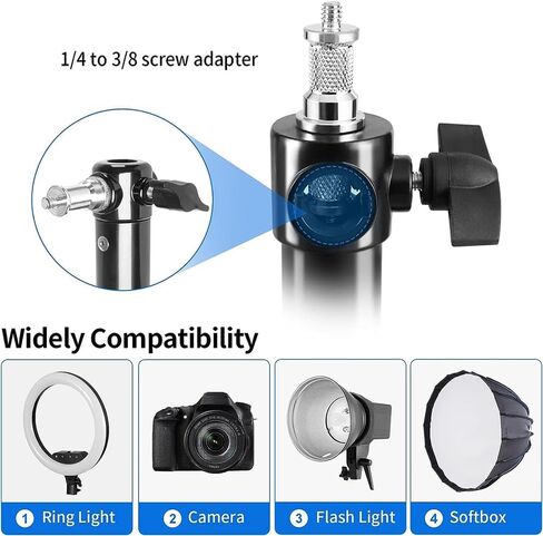 Xibeys Ring Light Wall Mount، الحد الأقصى للطول 51 بوصة / 130 سم ذراع ذراع الرافعة على الحائط مع قاعدة مثلثة للتصوير الفوتوغرافي في استوديو الفيديو فلاش ستروب، ضوء حلقة، عاكس مظلة، صندوق ناعم in Kuwait