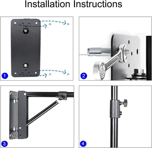 Xibeys Ring Light Wall Mount، الحد الأقصى للطول 51 بوصة / 130 سم ذراع ذراع الرافعة على الحائط مع قاعدة مثلثة للتصوير الفوتوغرافي في استوديو الفيديو فلاش ستروب، ضوء حلقة، عاكس مظلة، صندوق ناعم in Kuwait